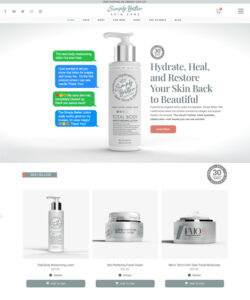 Simply Better Skin Care Webpage design